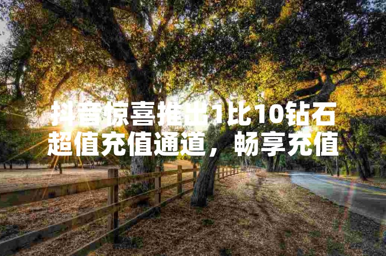 抖音惊喜推出1比10钻石超值充值通道，畅享充值大优惠！