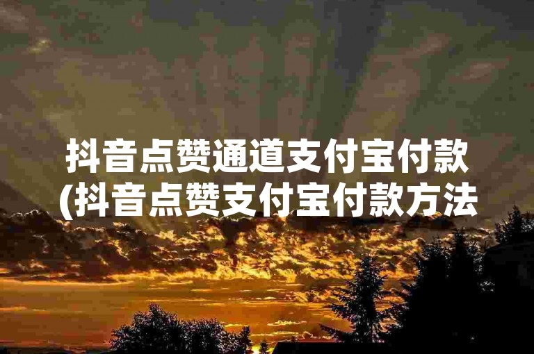 抖音点赞通道支付宝付款(抖音点赞支付宝付款方法)