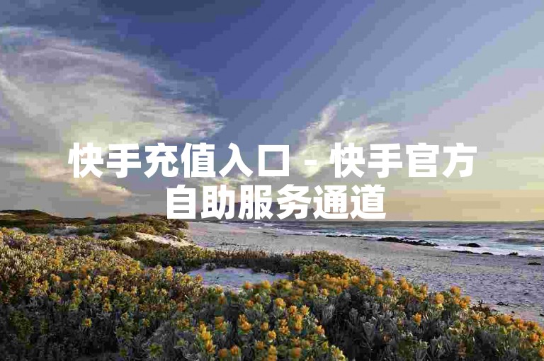 快手充值入口 - 快手官方自助服务通道