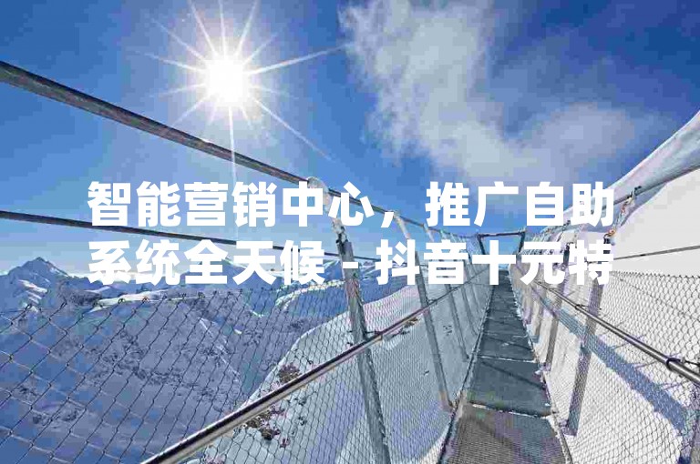 智能营销中心，推广自助系统全天候 - 抖音十元特惠十万曝光 - dy自助推广服务