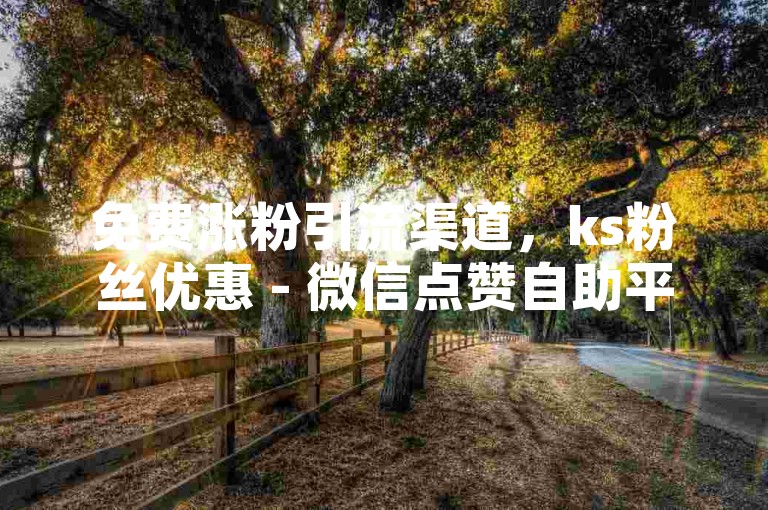 免费涨粉引流渠道，ks粉丝优惠 - 微信点赞自助平台哪个好 - 抖音自动刷亲密度的工具