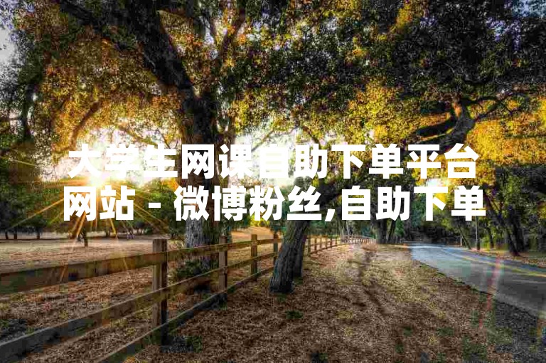 大学生网课自助下单平台网站 - 微博粉丝,自助下单价格超实惠 - 快手自助