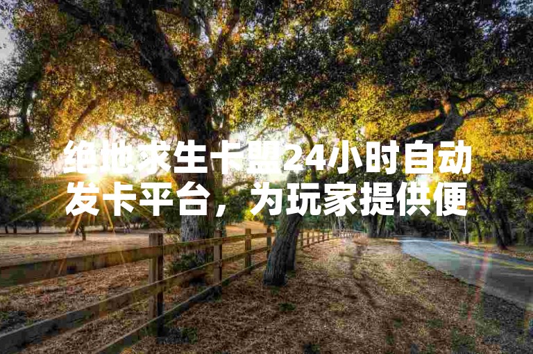 绝地求生卡盟24小时自动发卡平台，为玩家提供便捷安全的发卡服务。