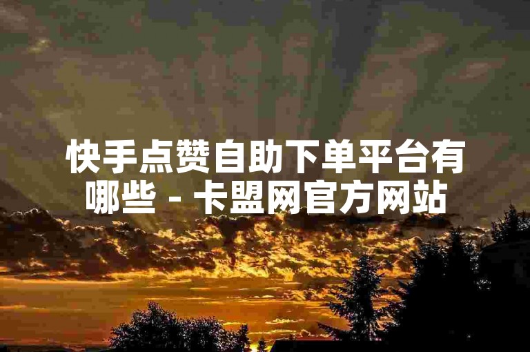 快手点赞自助下单平台有哪些 - 卡盟网官方网站