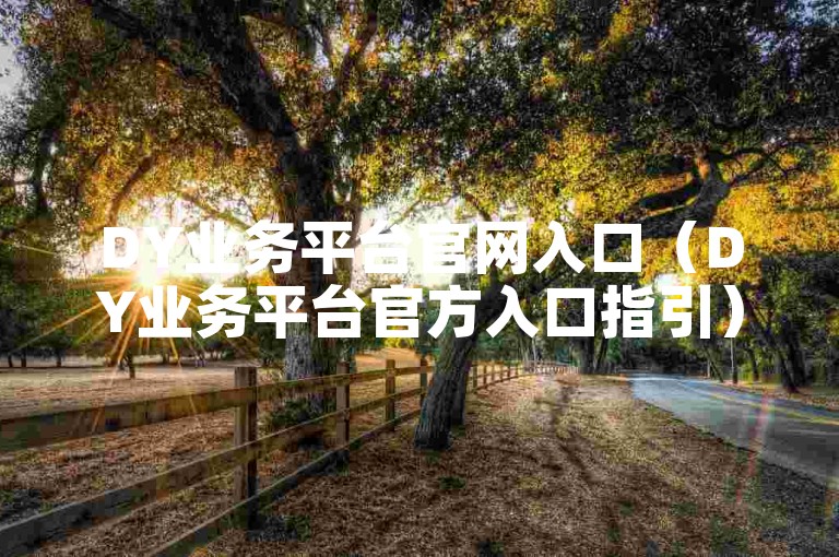 DY业务平台官网入口（DY业务平台官方入口指引）