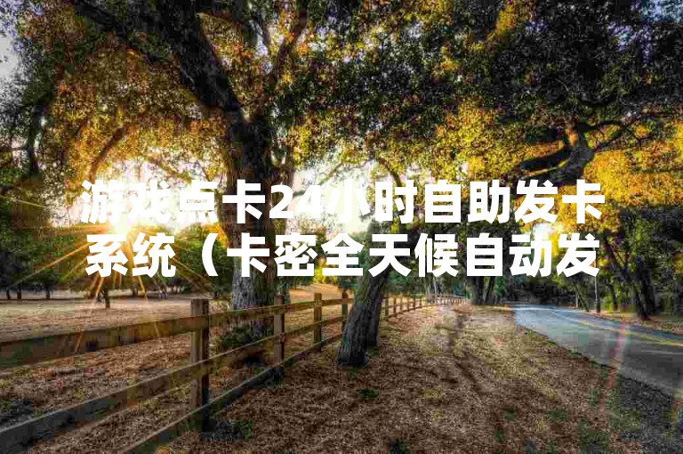 游戏点卡24小时自助发卡系统（卡密全天候自动发放平台）