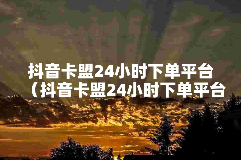 抖音卡盟24小时下单平台（抖音卡盟24小时下单平台——最便捷的推广途径）