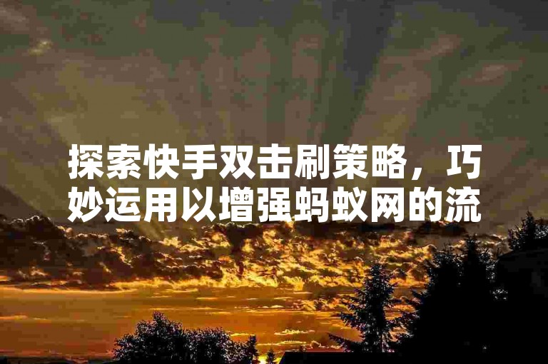 探索快手双击刷策略，巧妙运用以增强蚂蚁网的流量吸引力。