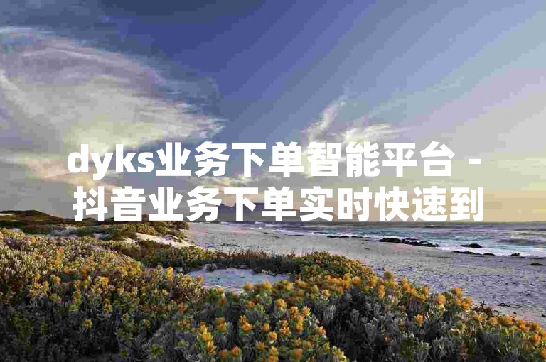 dyks业务下单智能平台 - 抖音业务下单实时快速到账