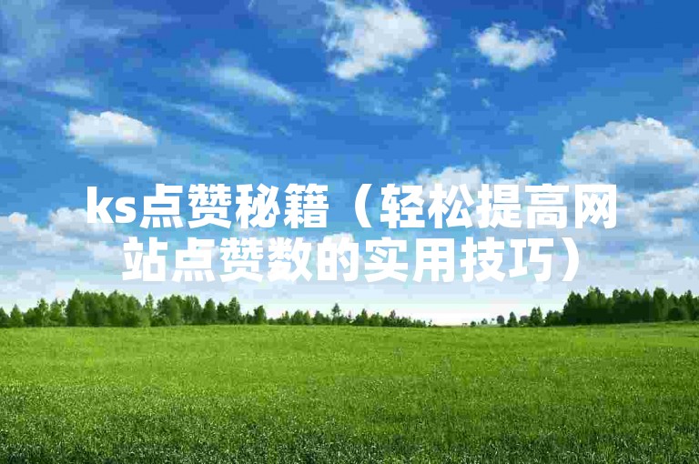 ks点赞秘籍（轻松提高网站点赞数的实用技巧）