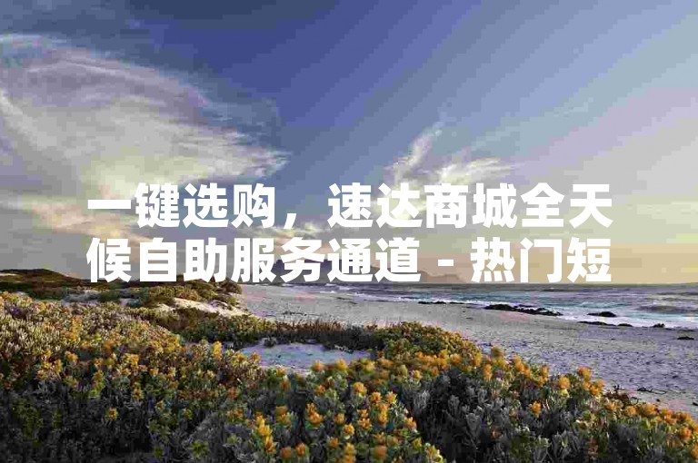 一键选购，速达商城全天候自助服务通道 - 热门短视频推广工具即刻体验 - 超值流量助力套餐全新上线！