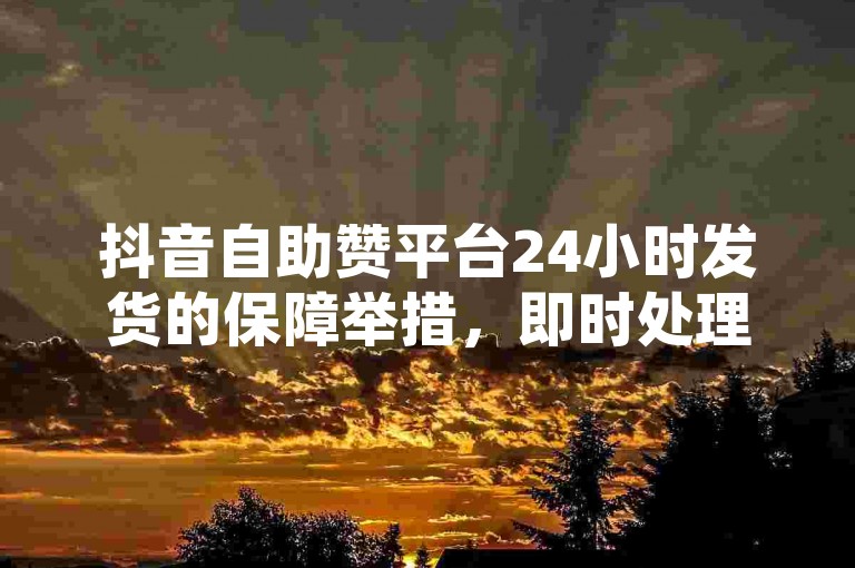 抖音自助赞平台24小时发货的保障举措，即时处理，24小时准时发货！抖音自助赞平台震撼登场！！新手首选！