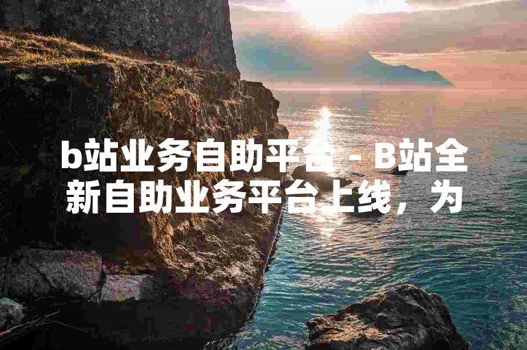 b站业务自助平台 - B站全新自助业务平台上线，为创作者发展添动力！