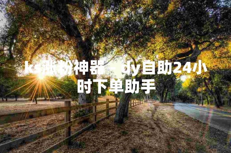 ks涨粉神器 - dy自助24小时下单助手