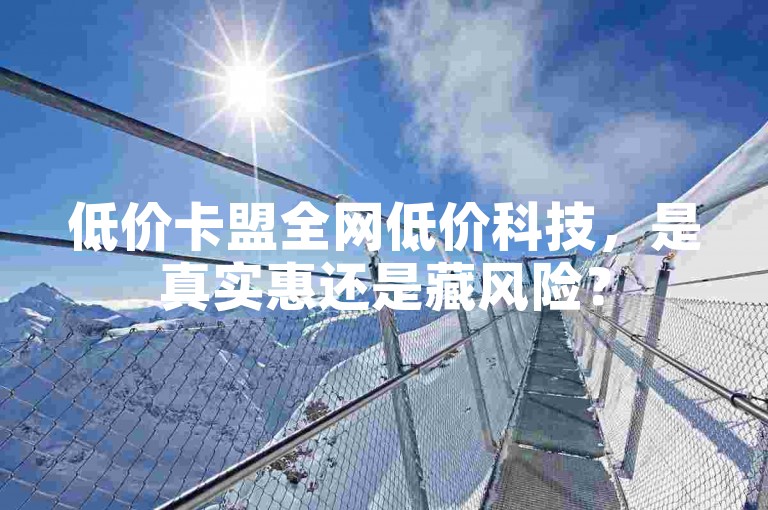低价卡盟全网低价科技，是真实惠还是藏风险？