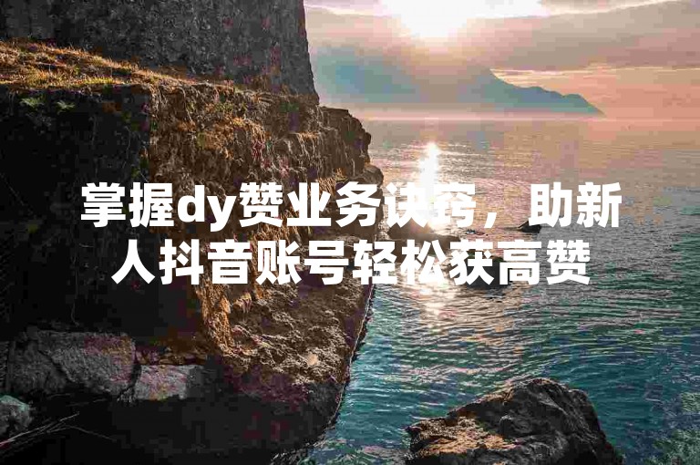 掌握dy赞业务诀窍，助新人抖音账号轻松获高赞