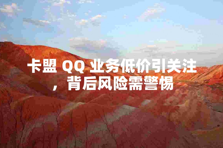 卡盟 QQ 业务低价引关注，背后风险需警惕
