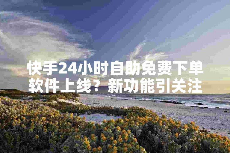 快手24小时自助免费下单软件上线？新功能引关注