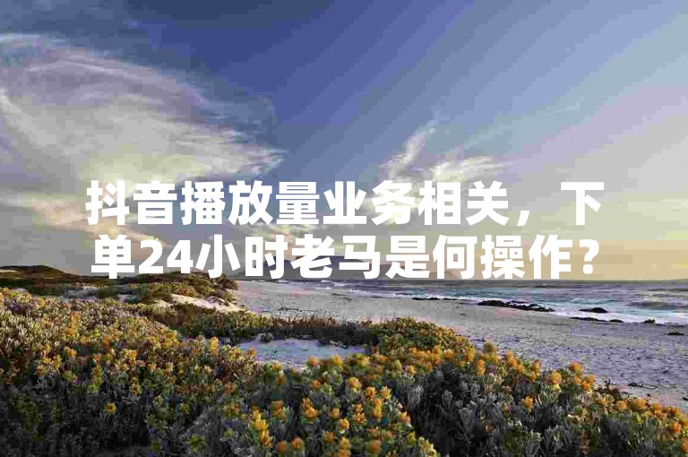 抖音播放量业务相关，下单24小时老马是何操作？