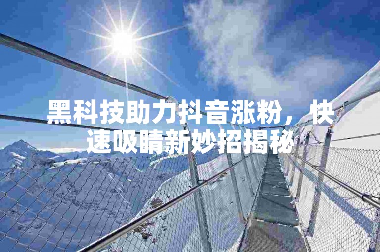 黑科技助力抖音涨粉，快速吸睛新妙招揭秘