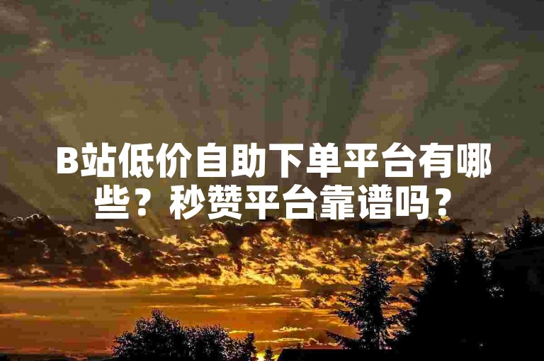 B站低价自助下单平台有哪些？秒赞平台靠谱吗？