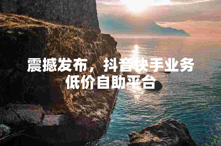 震撼发布，抖音快手业务低价自助平台