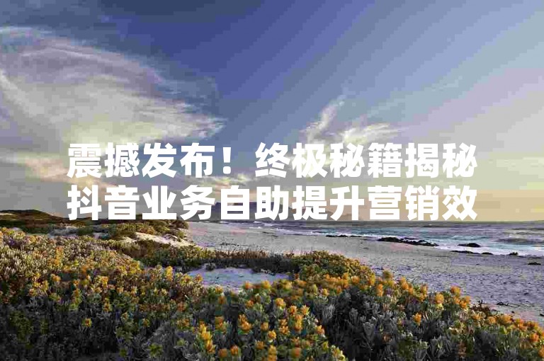 震撼发布！终极秘籍揭秘抖音业务自助提升营销效果