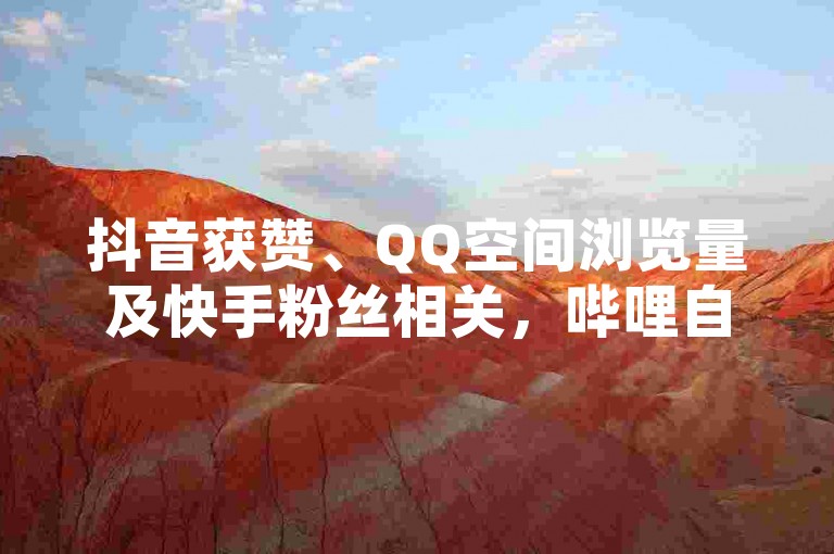 抖音获赞、QQ空间浏览量及快手粉丝相关，哔哩自助平台有软件