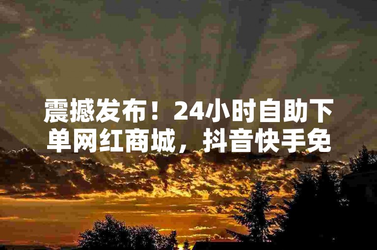 震撼发布！24小时自助下单网红商城，抖音快手免费业务平台上线