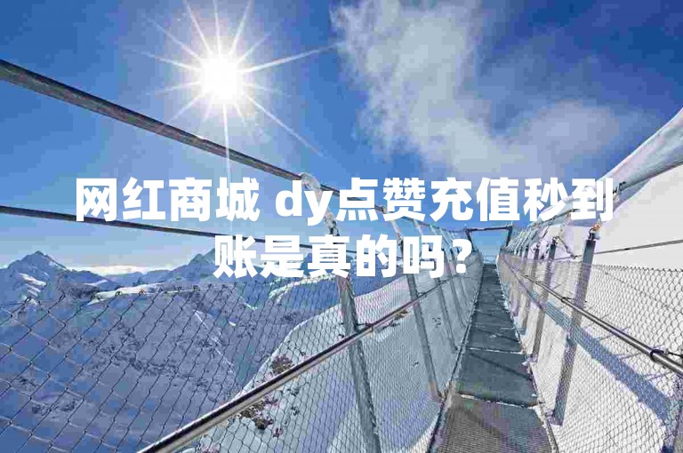 网红商城 dy点赞充值秒到账是真的吗？