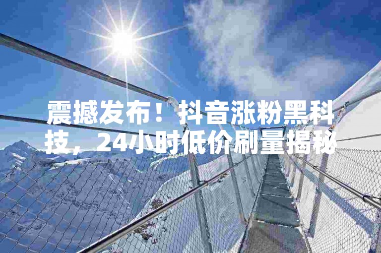 震撼发布！抖音涨粉黑科技，24小时低价刷量揭秘