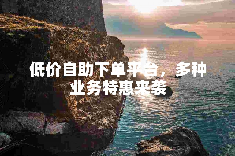 低价自助下单平台，多种业务特惠来袭