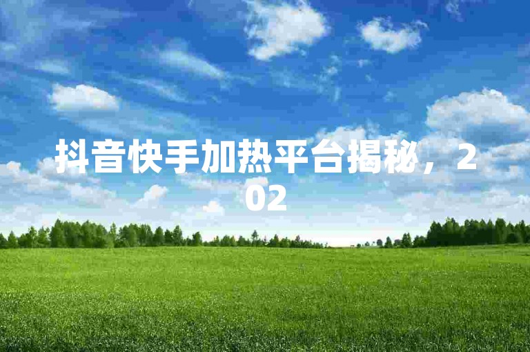 抖音快手加热平台揭秘，2025必学新趋势