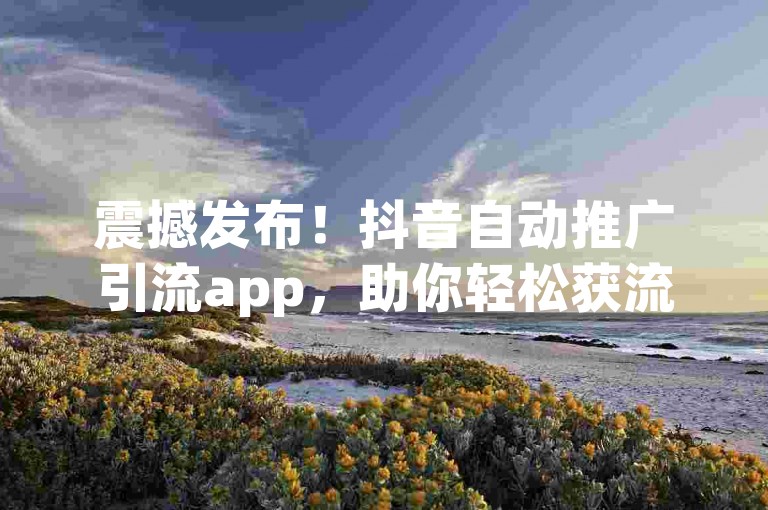 震撼发布！抖音自动推广引流app，助你轻松获流量秘籍。