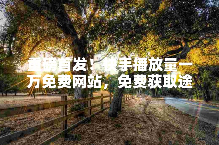 重磅首发！快手播放量一万免费网站，免费获取途径助你达成