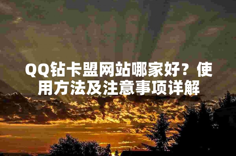 QQ钻卡盟网站哪家好？使用方法及注意事项详解
