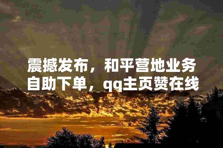 震撼发布，和平营地业务自助下单，qq主页赞在线自助下单全新上线！