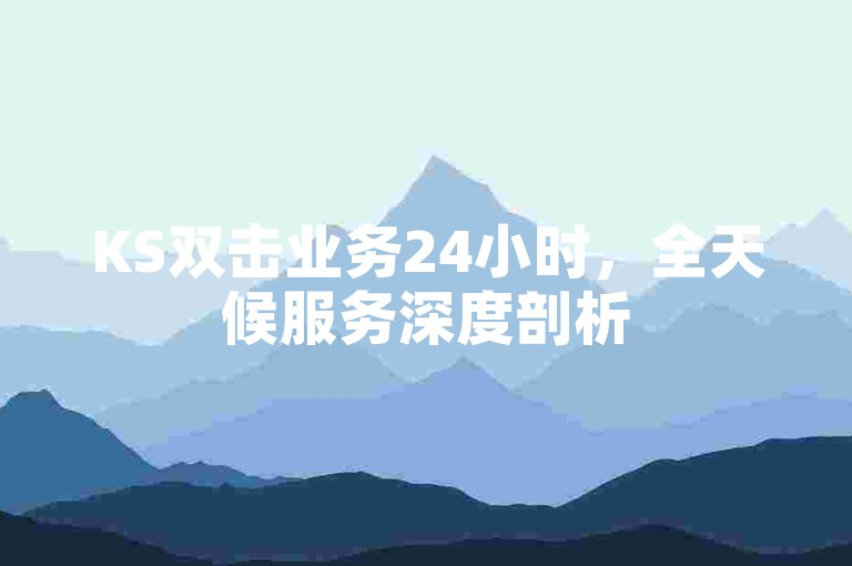 KS双击业务24小时，全天候服务深度剖析