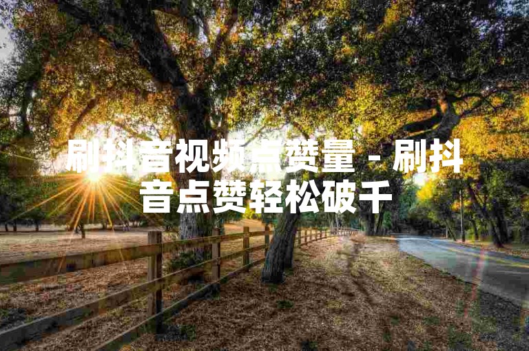 刷抖音视频点赞量 - 刷抖音点赞轻松破千