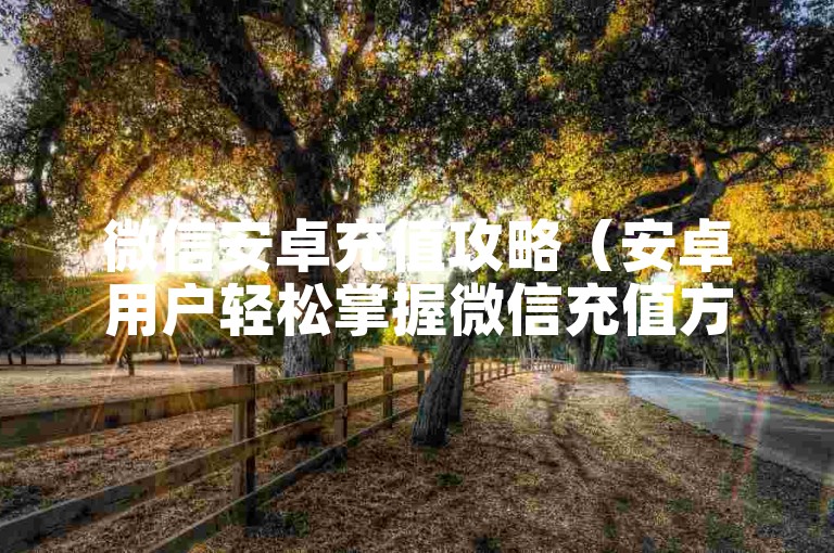微信安卓充值攻略（安卓用户轻松掌握微信充值方法指南）