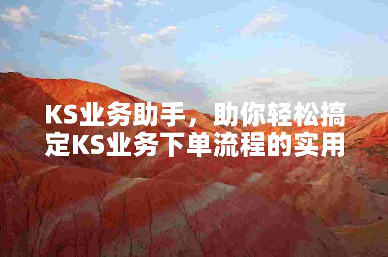 KS业务助手，助你轻松搞定KS业务下单流程的实用软件？
