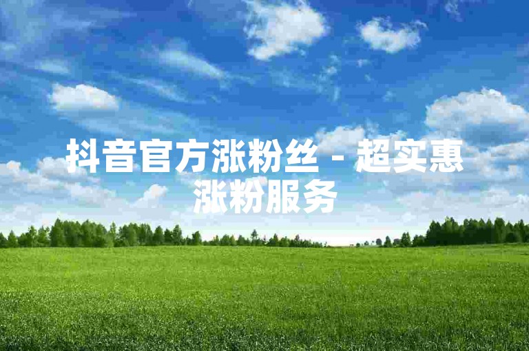 抖音官方涨粉丝 - 超实惠涨粉服务
