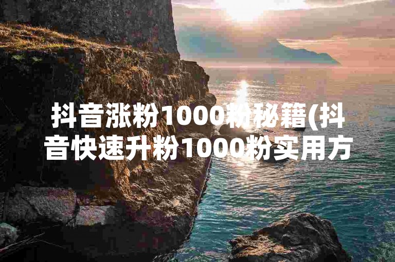 抖音涨粉1000粉秘籍(抖音快速升粉1000粉实用方法)