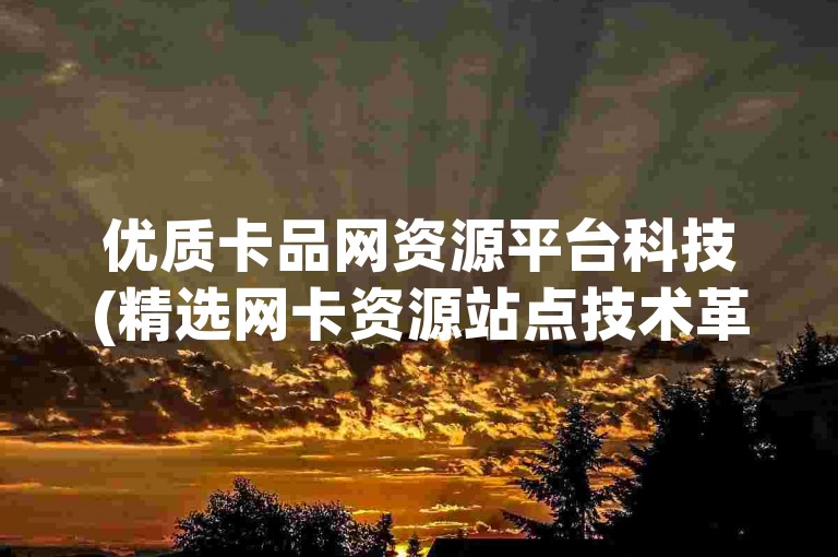 优质卡品网资源平台科技(精选网卡资源站点技术革新)