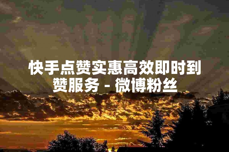 快手点赞实惠高效即时到赞服务 - 微博粉丝