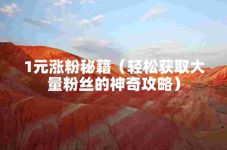 1元涨粉秘籍（轻松获取大量粉丝的神奇攻略）