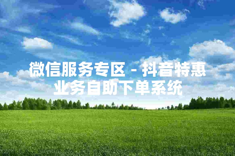微信服务专区 - 抖音特惠业务自助下单系统