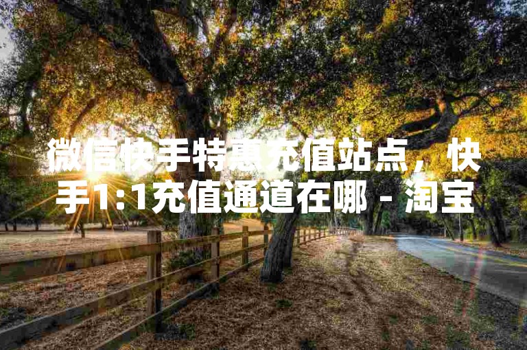 微信快手特惠充值站点，快手1:1充值通道在哪 - 淘宝助力神器 - 0.2元开通会员平台