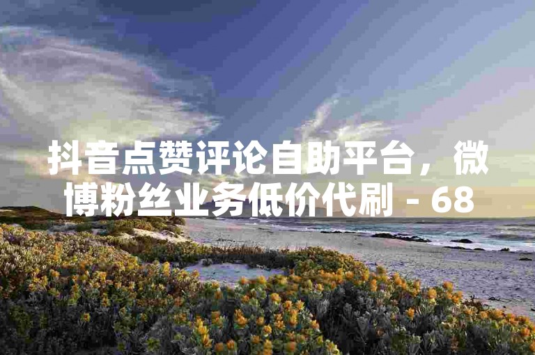 抖音点赞评论自助平台，微博粉丝业务低价代刷 - 68卡盟 - 24小时在线下单网站
