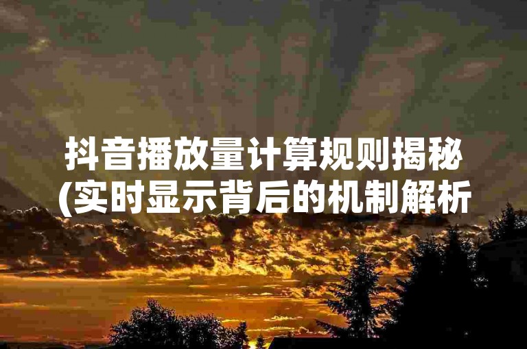 抖音播放量计算规则揭秘(实时显示背后的机制解析)